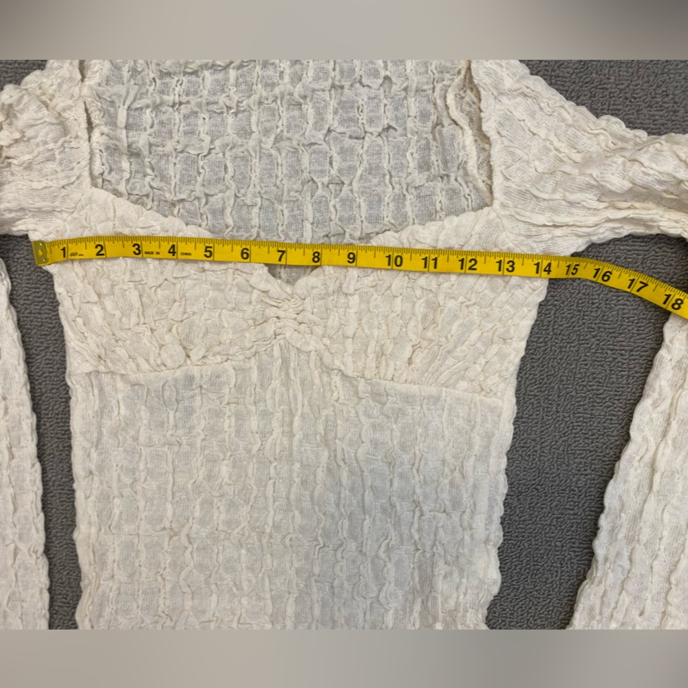 Pull & Bear Cream Ruched Sweetheart Neckline Coquette Romantic Cottagecore Y2K - Picture 6 of 6